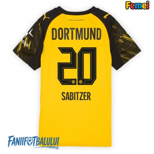 Borussia Dortmund Marcel Sabitzer #20 Tricou Fotbal Replică 2025-26 Femei Acasa Borussia Dortmund Marcel Sabitzer #20 Tricou Fotbal Replică 2025-26 Femei Acasa